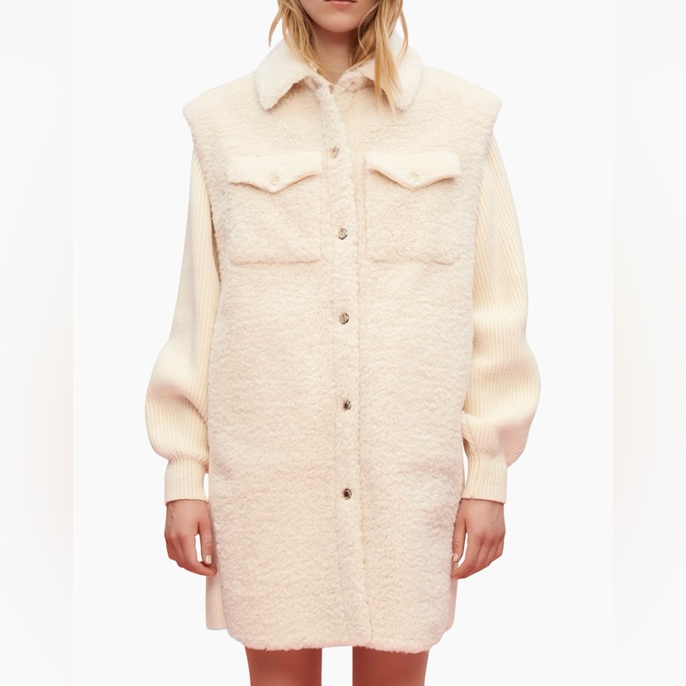 Maje Gelly Faux Fur & Knit New Jacket